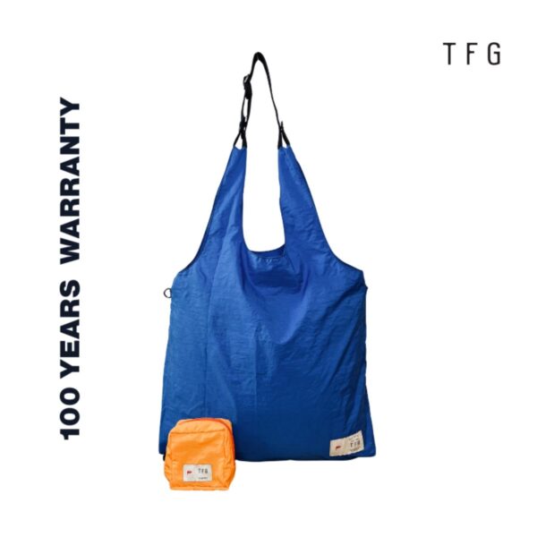 tas lipat belanja TFG 323 Medium Blue Tote Bag Foldable Medium 323